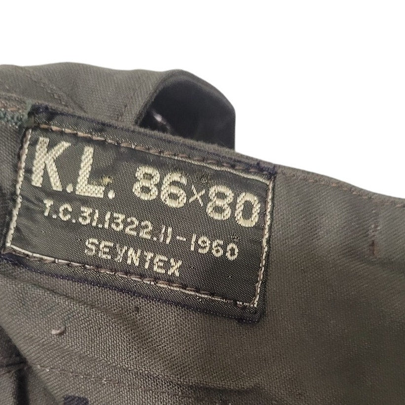 Dutch Military Cargo Shorts - Seyntex 1960 - 33W - Olive Drab Green - Button Fly