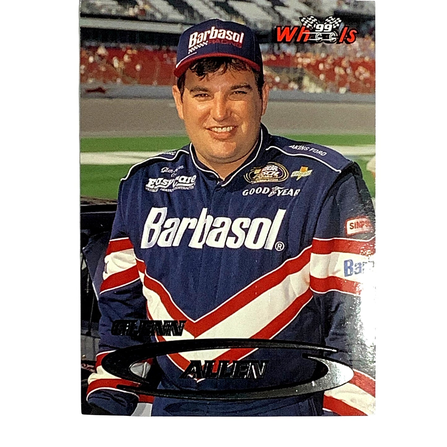 Glenn Allen, Sponsor: Barbasol, Card 54, 1999 Wheels NASCAR Winston Cup, NM+