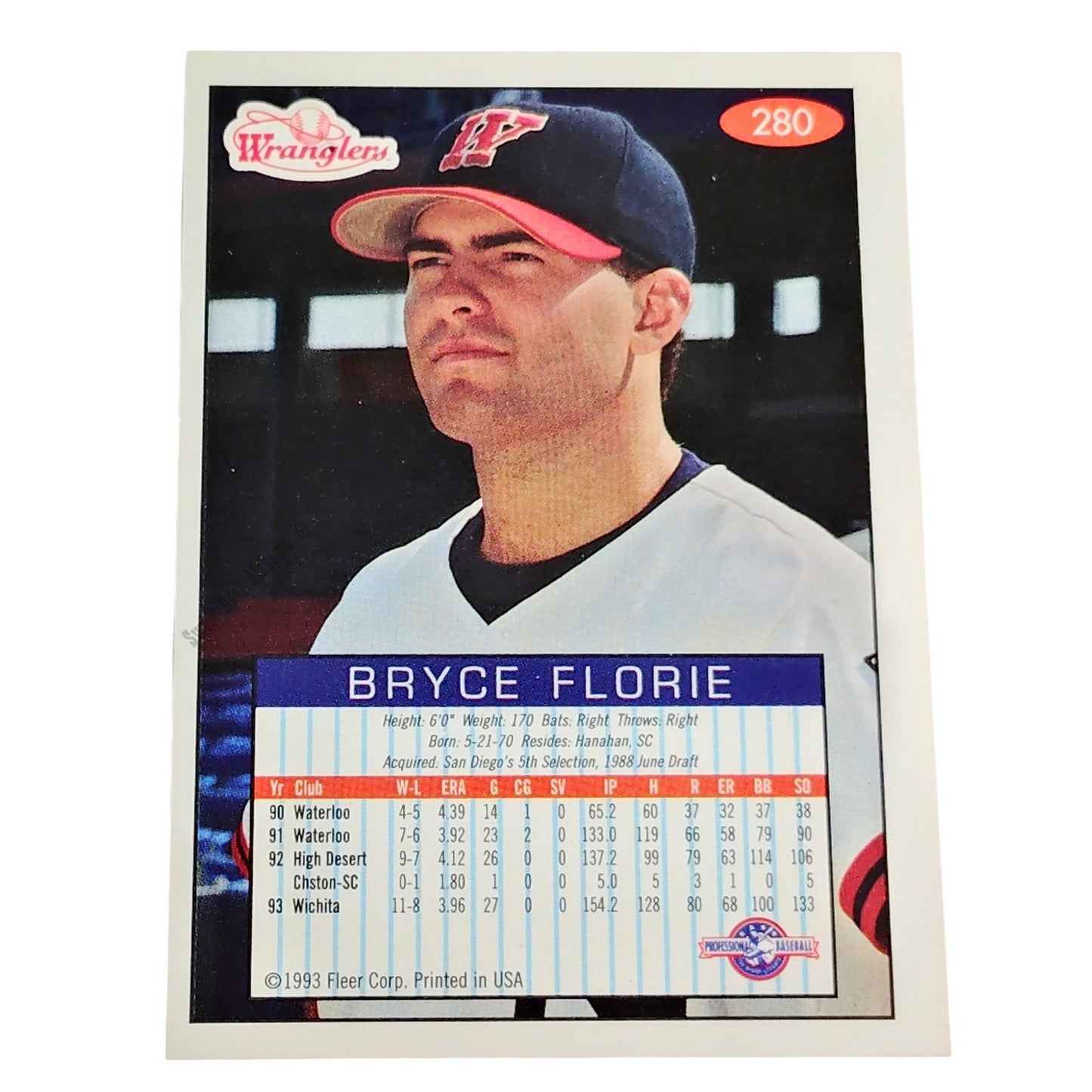 Bryce Florie, Wichita Wranglers, #280, 93-94 Fleer Excel Minor Leagues