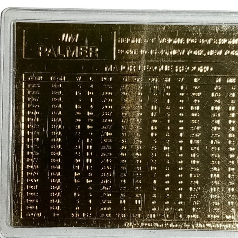 Jim Palmer 1996 Baltimore Orioles CMG Ind. 22k Gold Plated #4 Sealed Card
