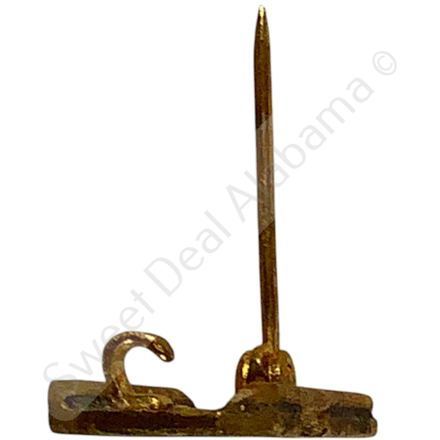c.1910s Numeric "55", Brass Military C-Clasp Hat / Lapel / Collar Pin 3/8"H