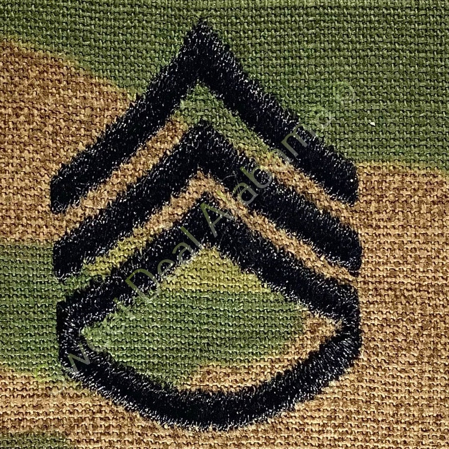U.S. Army Staff Sergeant OCP Rank Slip-On Uniform Insignia, Multi-Camo, 2x2