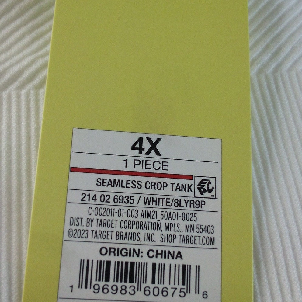 Women’s Seamless Cropped Tank Top – All in Motion White 4X