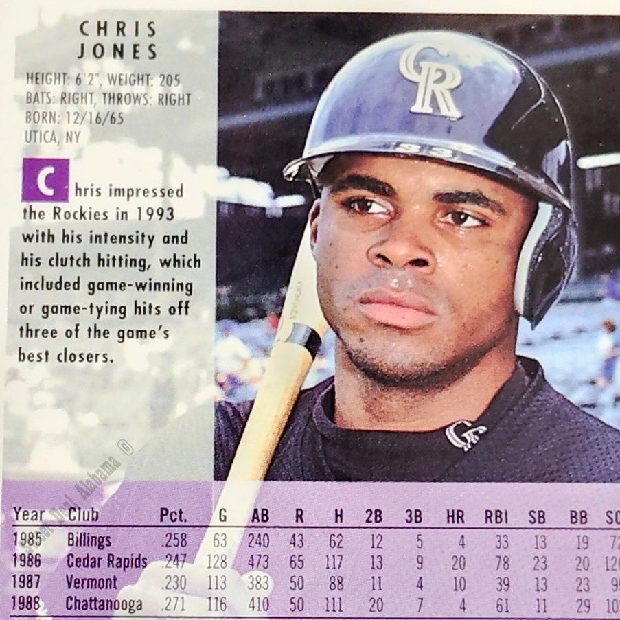 Chris Jones, Colorado Rockies, #445, 1994 Fleer Baseball Collector's Card