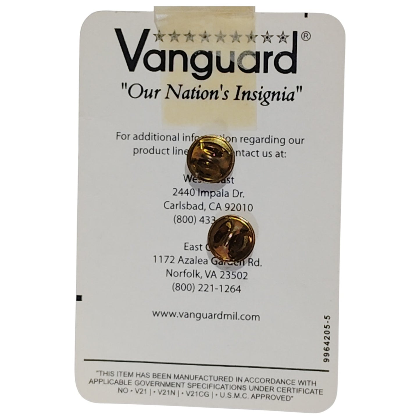 Vanguard U.S. Navy & Coast Guard Collar Device, 1", Muslim Chaplain, Gold Finish
