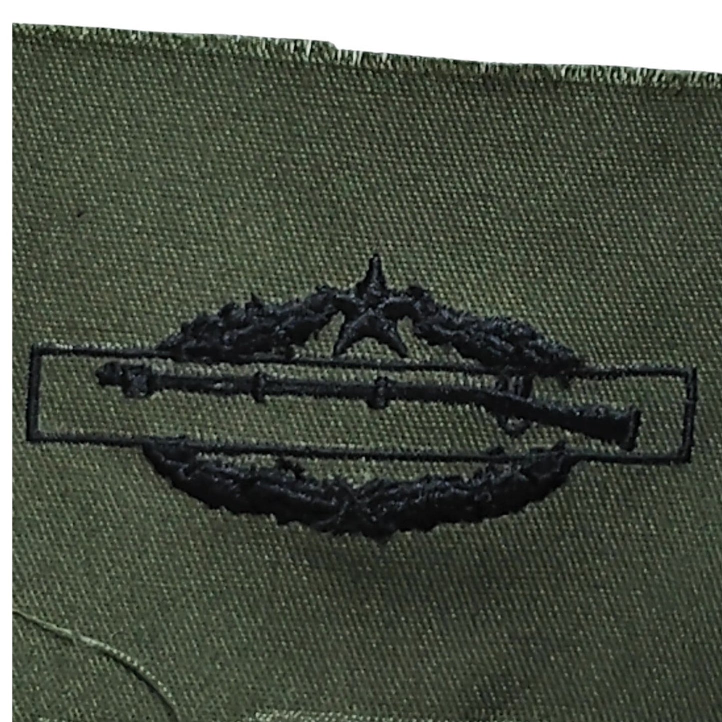 US Army CIB 2nd Award Patch Sew-On OD Green BDU Cloth Emblem 4"x3"