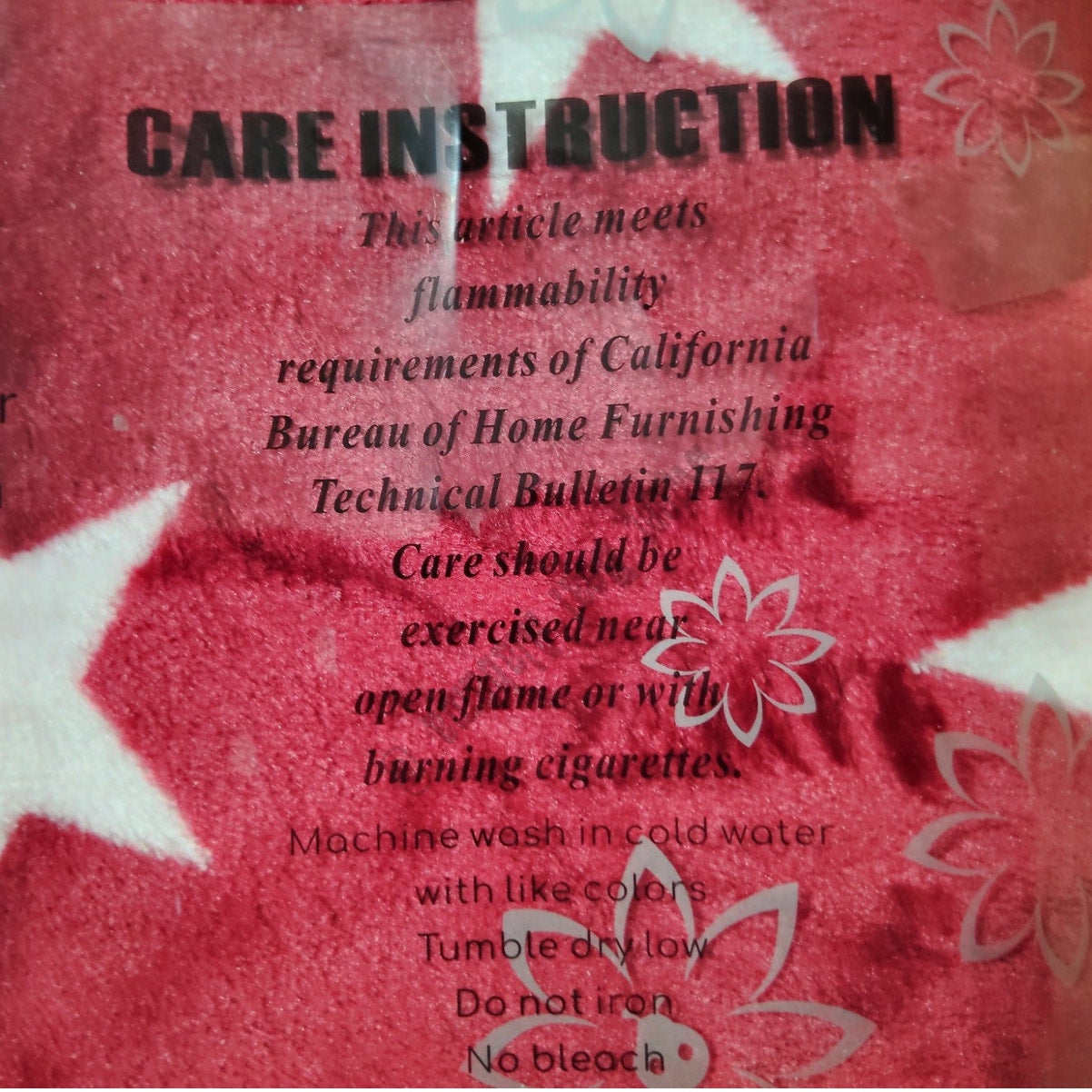 Fleece Throw, Red with Stars, 50"x60", Very Soft and Cuddly, 100% Polyester