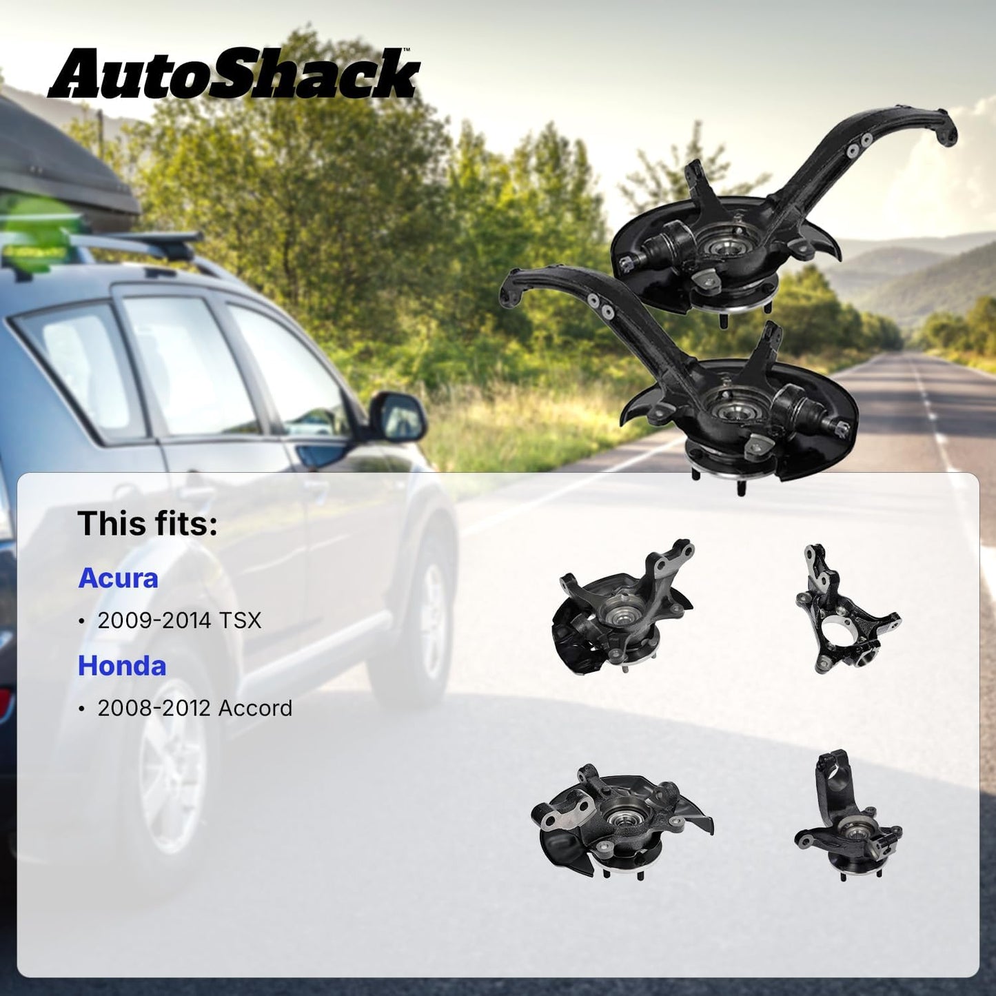 AutoShack FrL Steering Knuckle -Fits 2008–2012 Honda Accord 2009–2014 Acura TSX