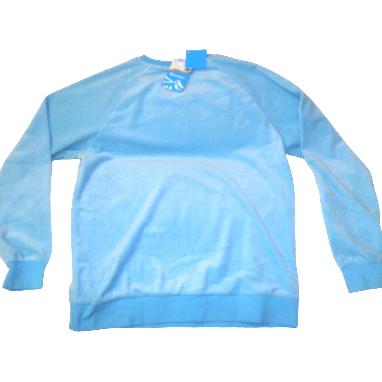 Women's Velour Casual L/S Shirt, Water Blue, Small, Velvet Top, Pullover, NWT