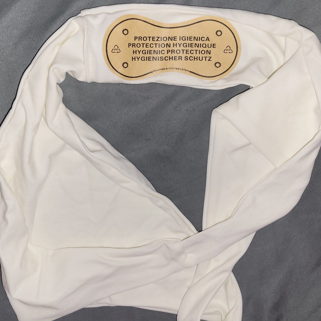 Hatant Bikini Set, Push Up Triangle Top, High Waisted Bottoms, Beige, L (8-10)