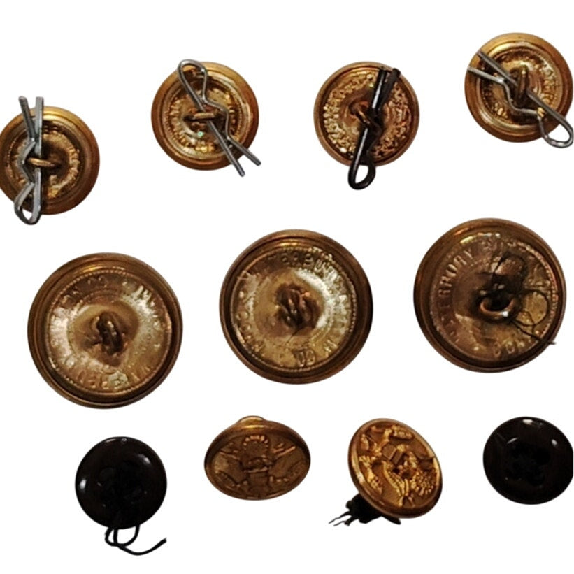 Vintage U.S. Army AG-44 Coat – Full Waterbury Button Set – 11 Total – Removed from Original Coat