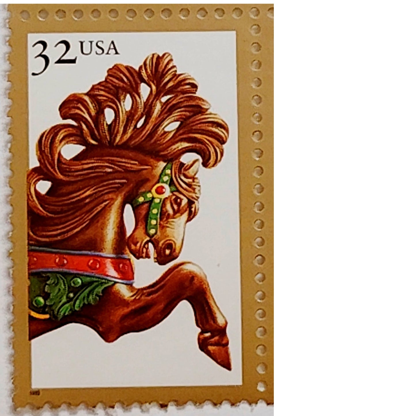 Block of 6 – 1995 USA 32¢ Carousel Horses MNH Scott 2976–2979