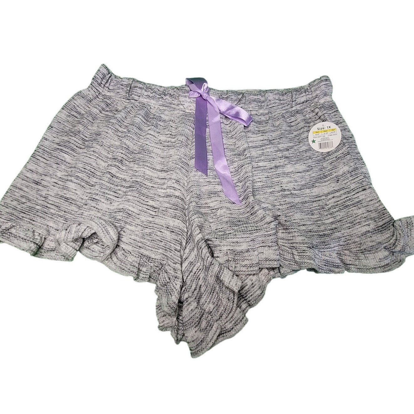 Bobbie Brooks Sleepwear Shorts, Gray/White, Size 1X (37-39"W)