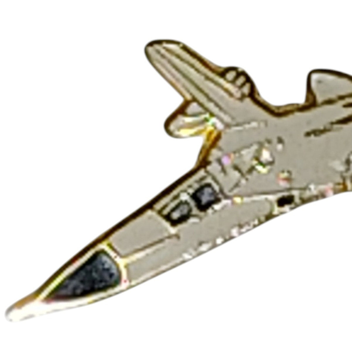 Gold & White Enamel F/A-18 Hornet Jet Hat, Lapel, Brooch Pin – Military Aviation Collectible Pin