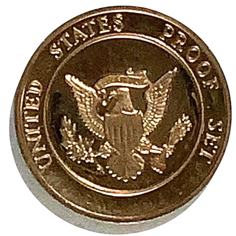 1982 Proof Set Bronze Coin, U.S. Eagle Seal and Reverse is Treasury Seal of 1789