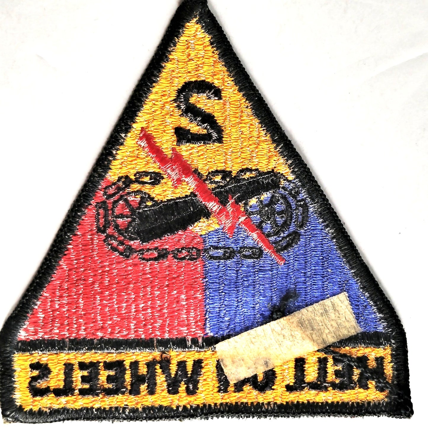 US Army 2nd Armored Division Hell on Wheels Patch 4 × 3‑3/4 Sew‑On