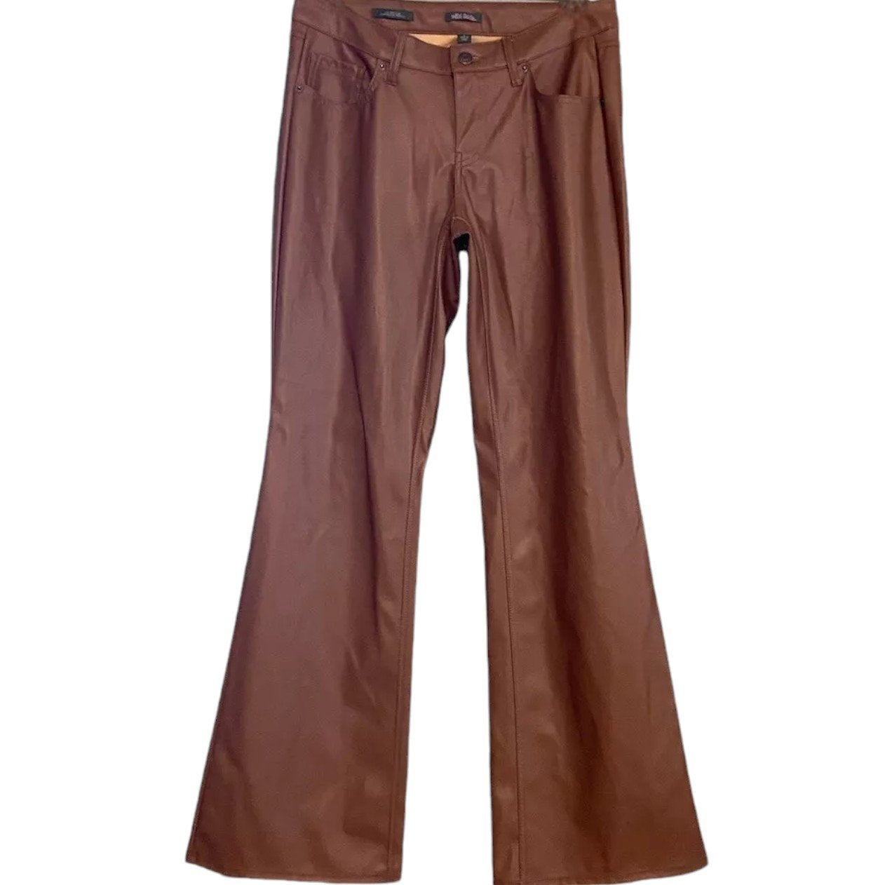 Women's Low-Rise Faux Leather Flare Pants - Wild Fable, Brown, S (4)