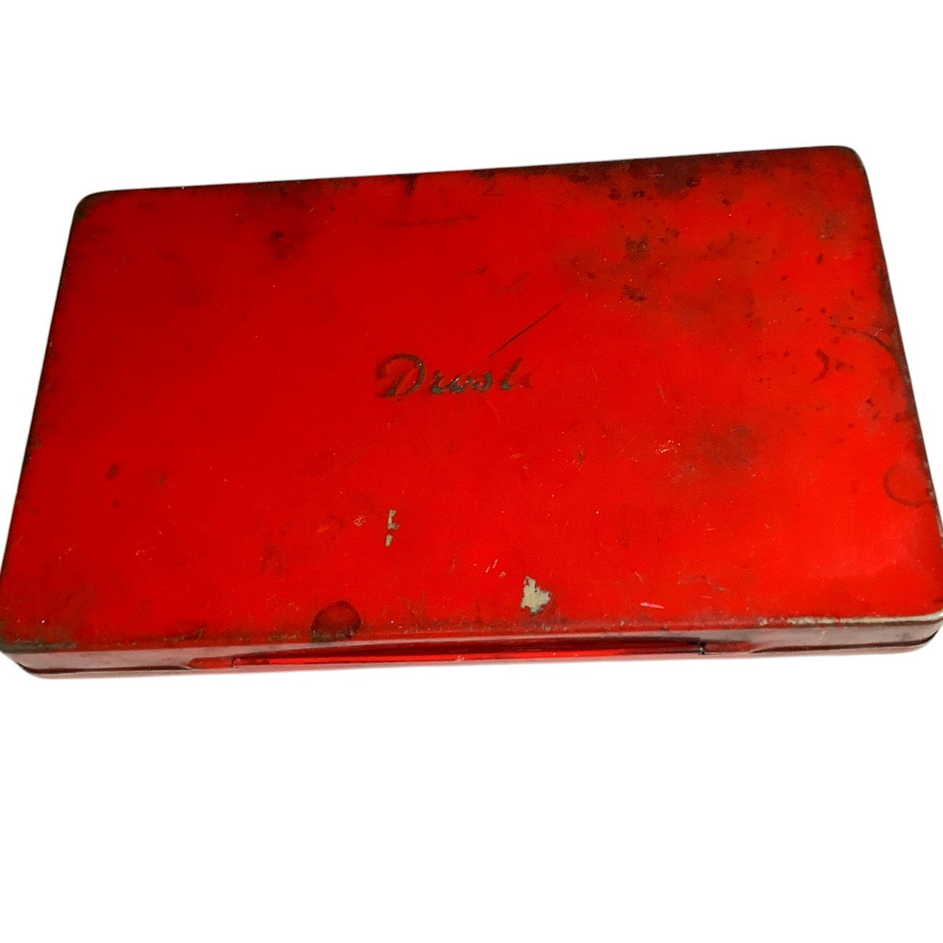 1965 Droste Chocolate Confectionery Tin 7W x 4D x 3-4H, Langues de Chats Kittens
