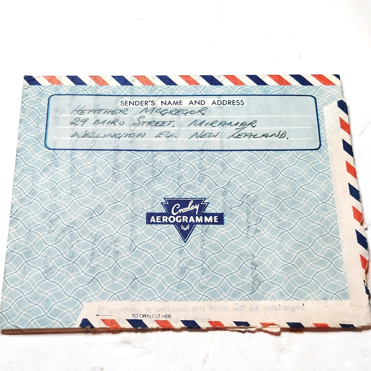 1960 New Zealand Crosby Aerogramme QEII 3d Stamp Wellington Air Mail Cover