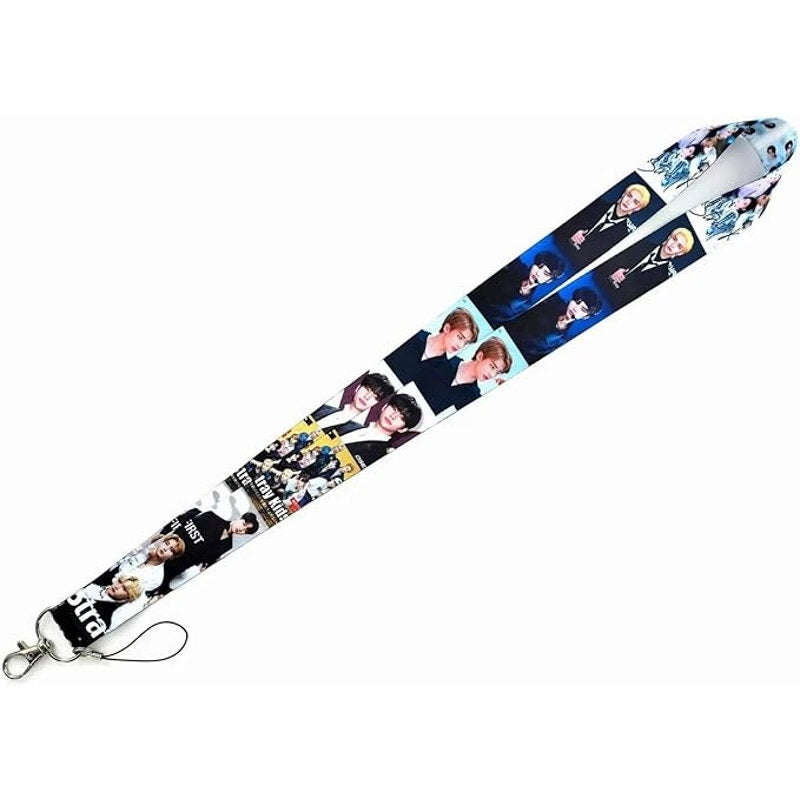 Stray Kids 17.7" Lanyard Keychain – K‑Pop ID Badge Holder, Phone Pin Strap