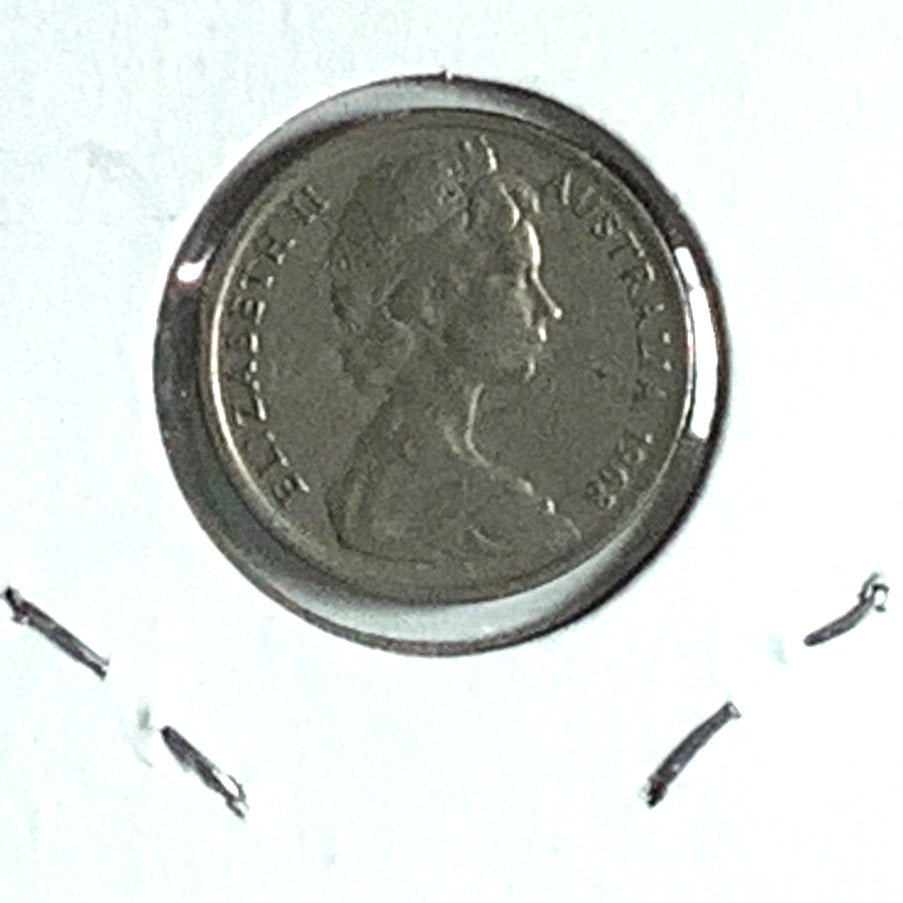 Australia 5 Cents, 1968, Queen Elizabeth II, Reverse: Short-Beaked Echidna