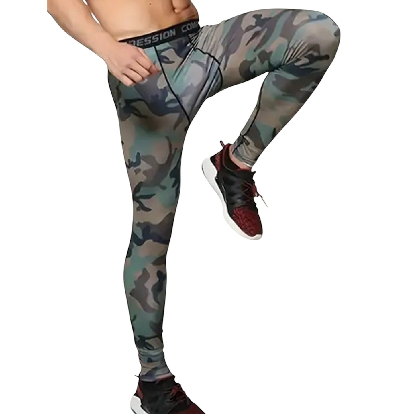 Unisex Woodland Camo Stretch Long Johns 27.6-29.2"W x 27"L