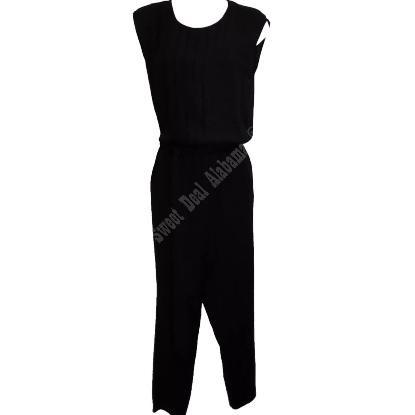 Exlura Retro Jumpsuit Romper, Jersey Material, Ribbed Waist, Synched Ankles. SM
