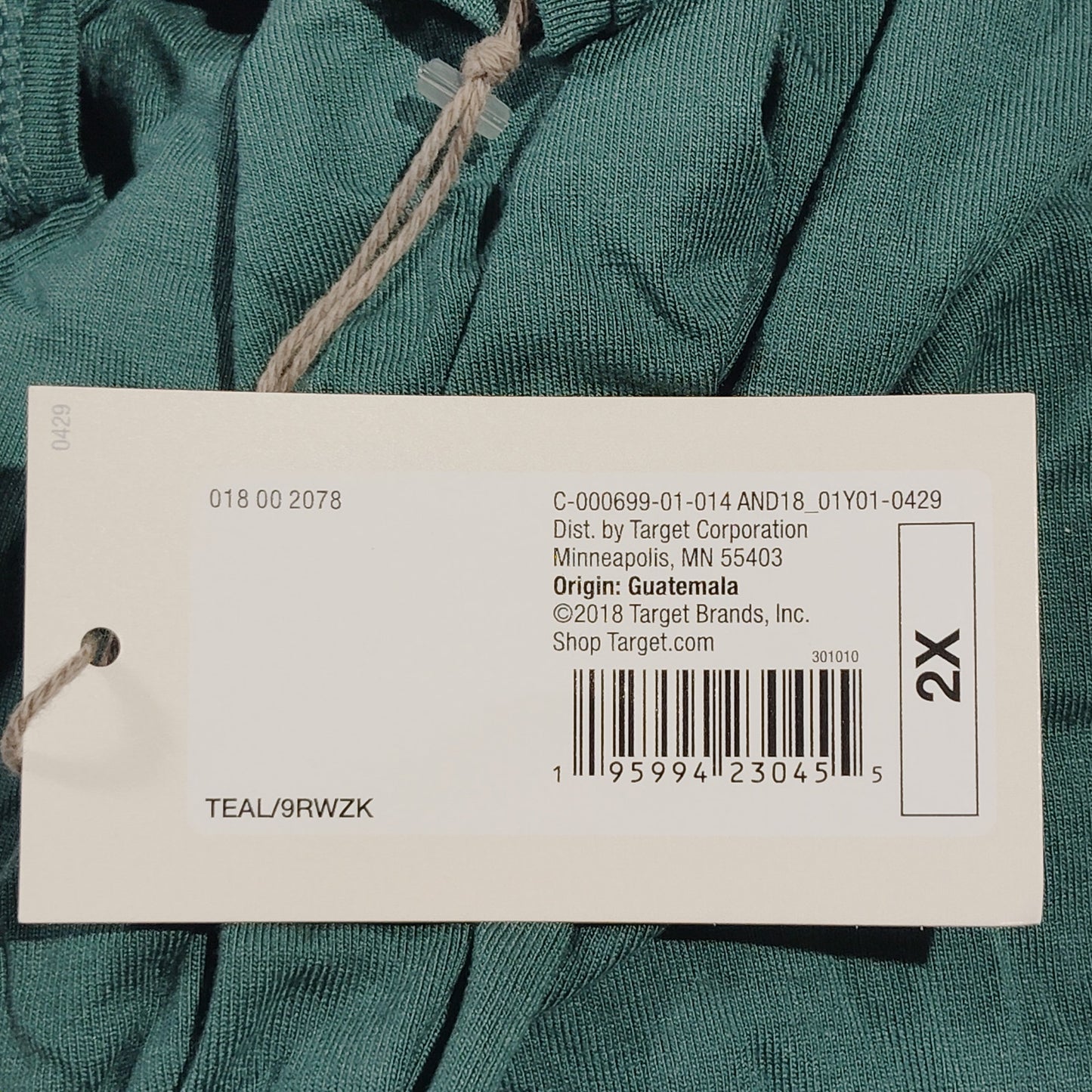 A New Day Women’s Tank Shirt – Teal – Size 2XL – Sleeveless – Casual