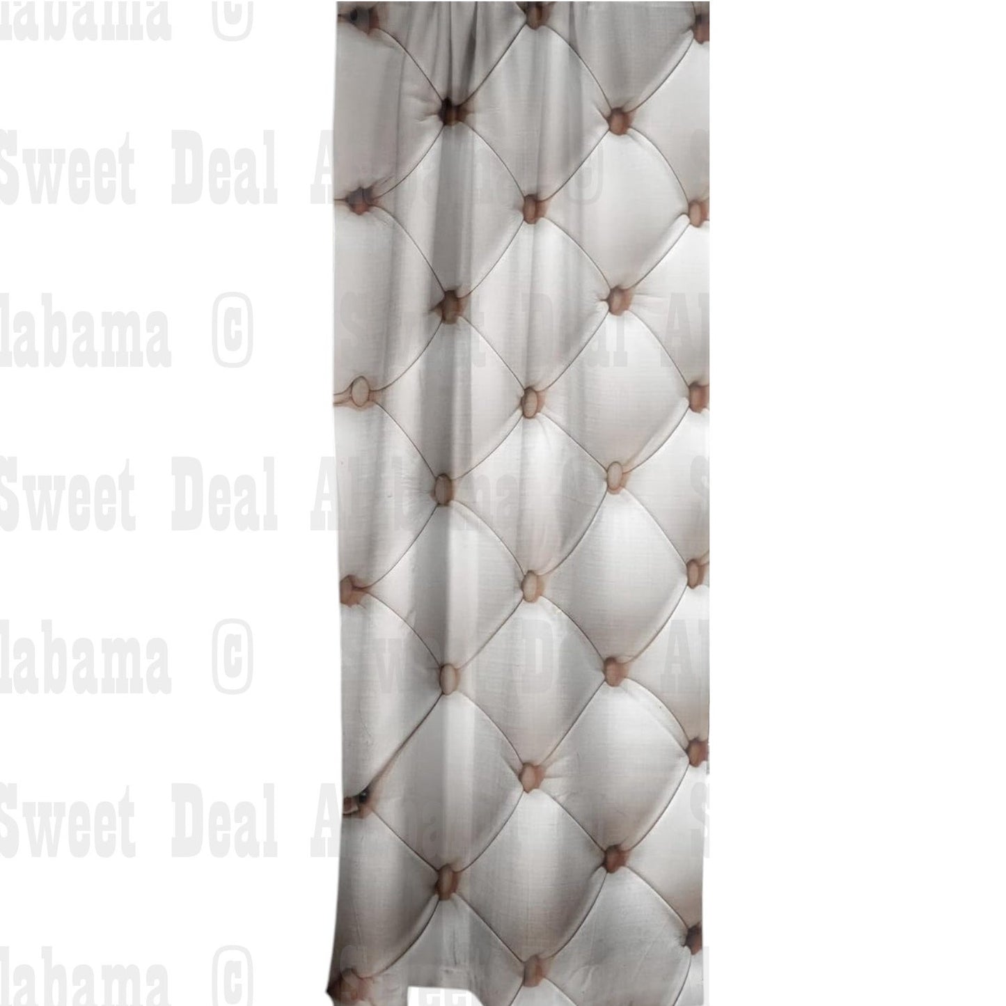 Semi-Sheer Curtains 'Diamond Tufted Leather Couch', Single Panel 52"W x 84"L