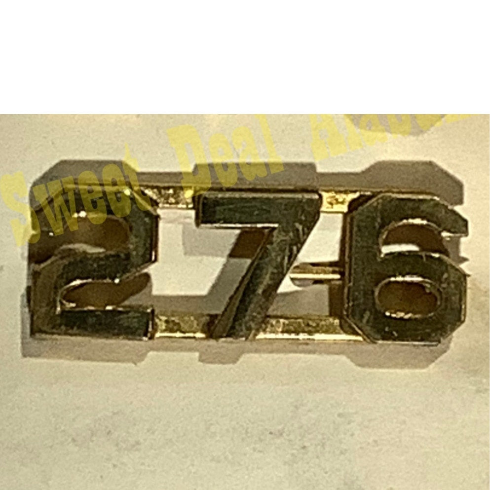 Early/Mid 1900s Brass C-Clasp Number "276" Collar Device 3/8"H Hat / Lapel Pin