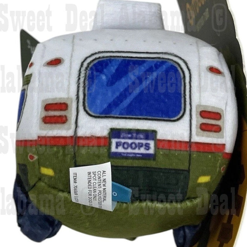 Bark Plush Hairstream Trailer Dog Soft Toy –Funny Crinkle Squeaky Toy 6"x4"x4.5"