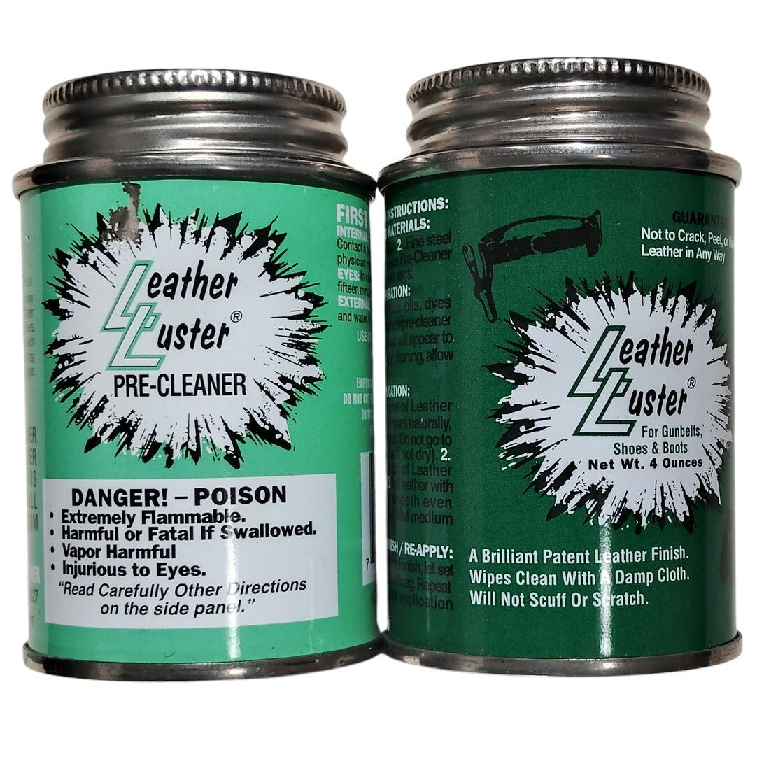 Leather Luster Hi Gloss BLACK Brilliant Leather Finish 12oz Includes Finish, Wool Pad & Instructions
