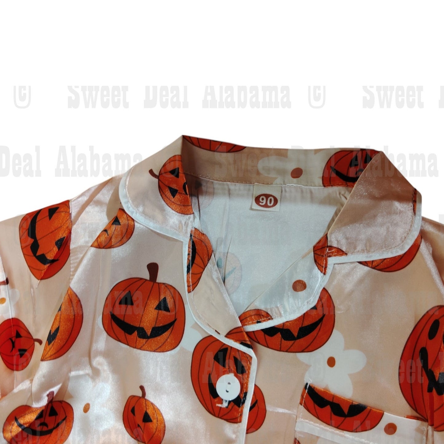 Toddler Halloween Pajamas – Pumpkin Satin 2-Piece Set, 2T-3T