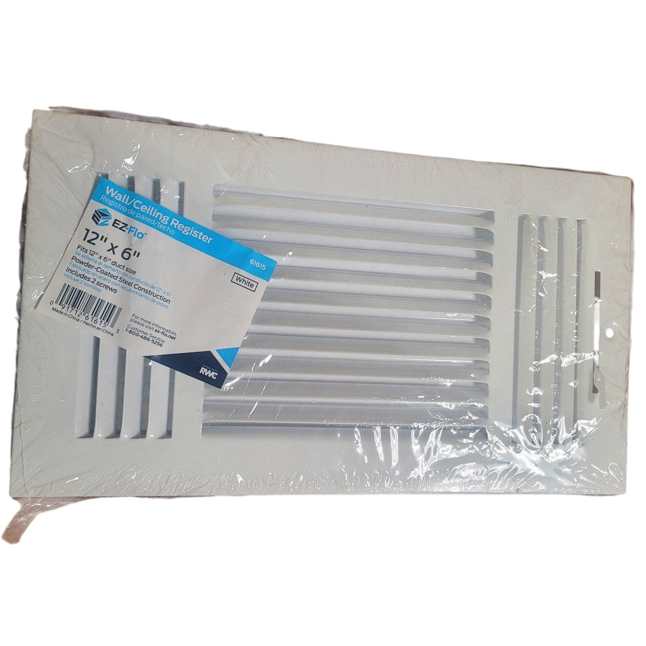 EZ-Flo 12 in. X 6 in. 3-Way Steel Wall/Ceiling Register , White