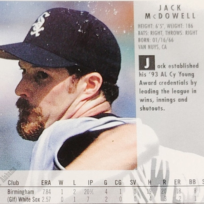 Jack McDowell, Chicago White Sox, #89, 1994 Fleer Baseball Collector's Card