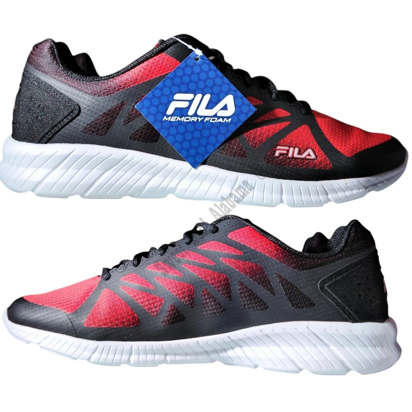 FILA Fantom 6 Men's Running Shoes, Memory Foam, Size 8.5, Red/Black, NIB