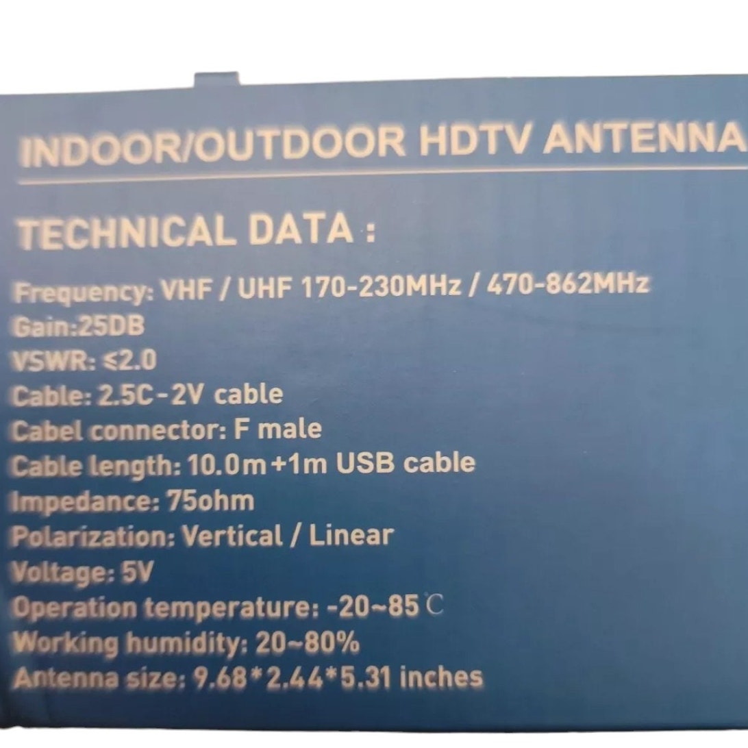 Digital HDTV Antenna Indoor/Outdoor Amplified TV