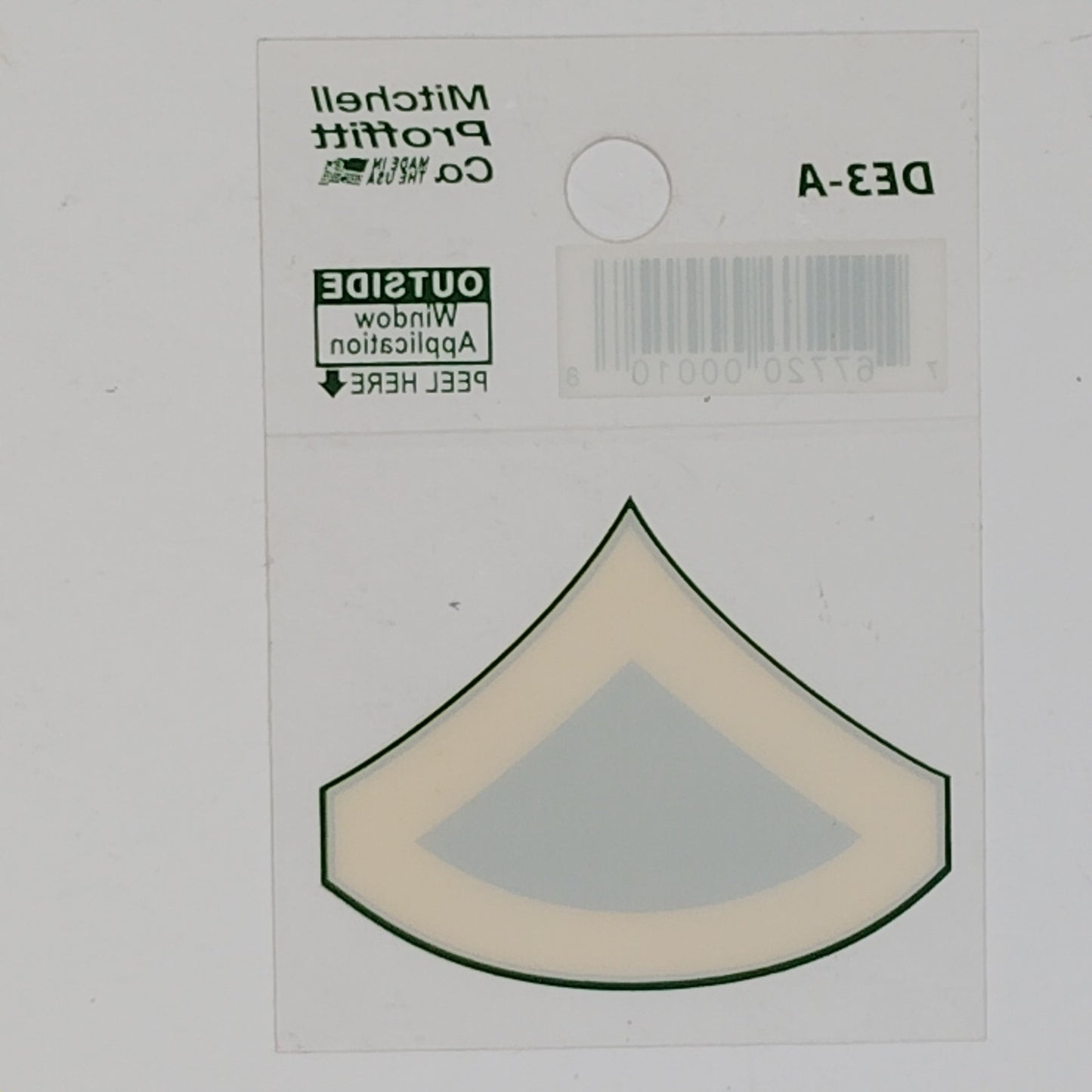 2-Pack Chevron PFC E3 Decals 2" x 1.5" Adhesive Back – Outside Window -DE3-A