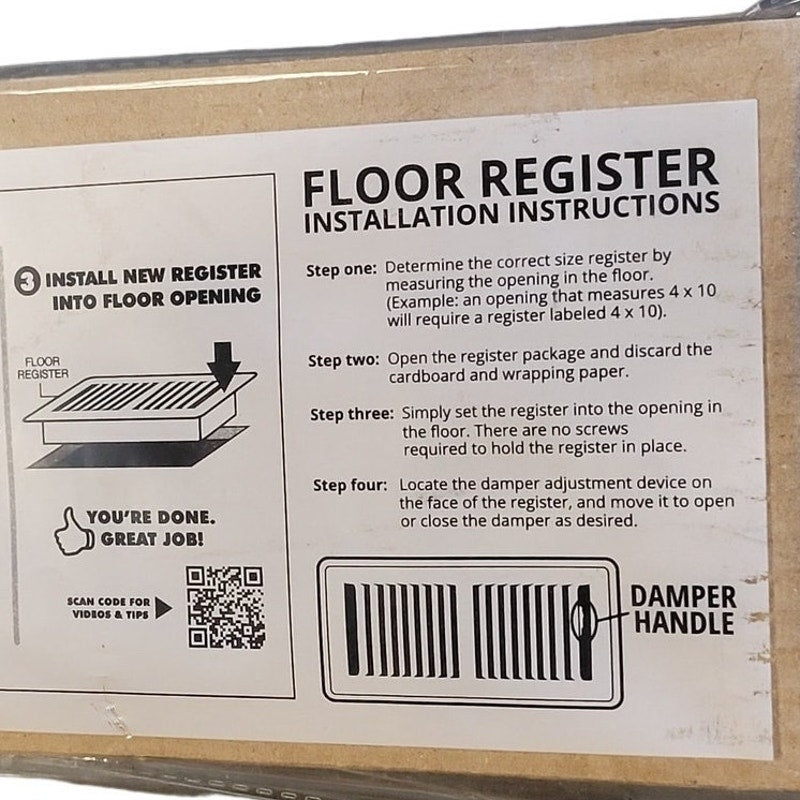 Hampton Bay Art Nouveau 4 in. X 10 in. Steel Floor Register in Brushed Nickel