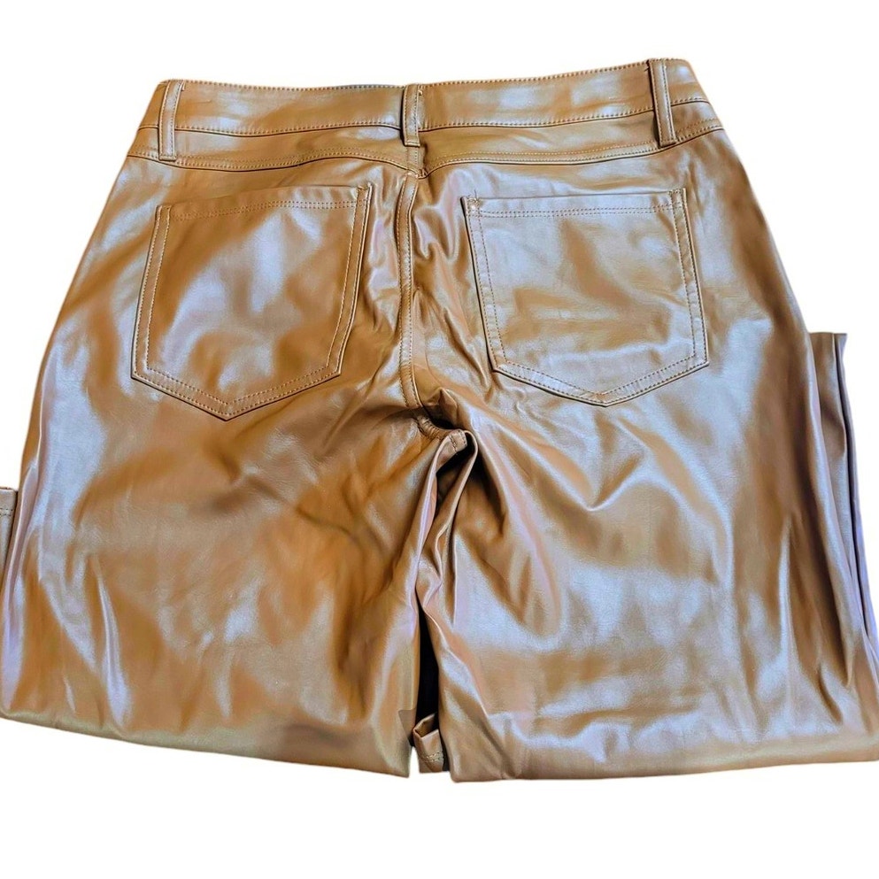 Women's Low-Rise Faux Leather Flare Pants - Wild Fable, Brown, S (4)