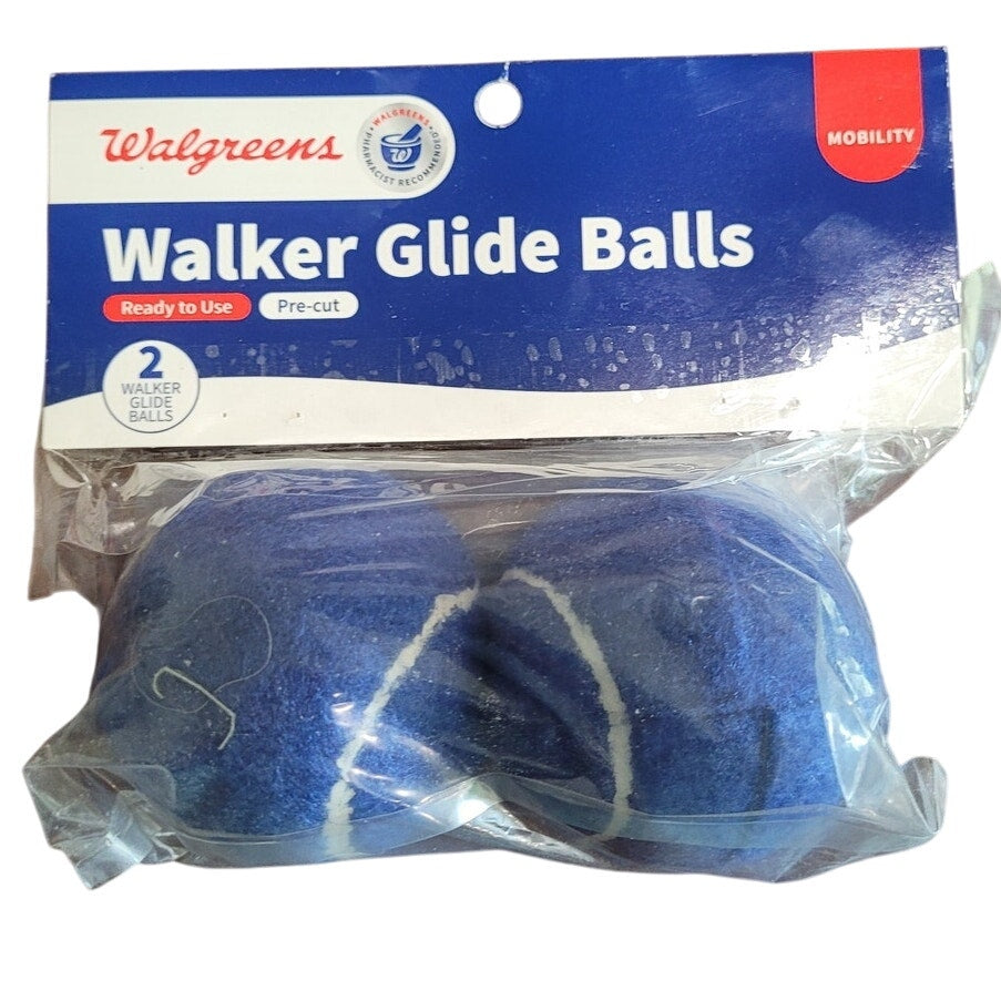 Walker Glide Balls - Blue - Precut for Easy Fit - Fits Most Walkers