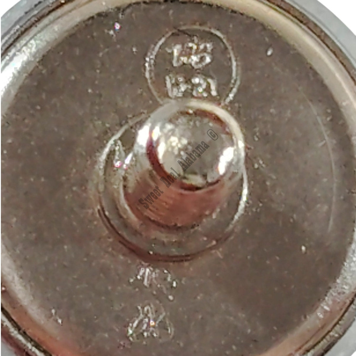 2 Vintage Hap Arnold Screw Mount Buttons, 27 Ligne (5/8"D), Bright Silver