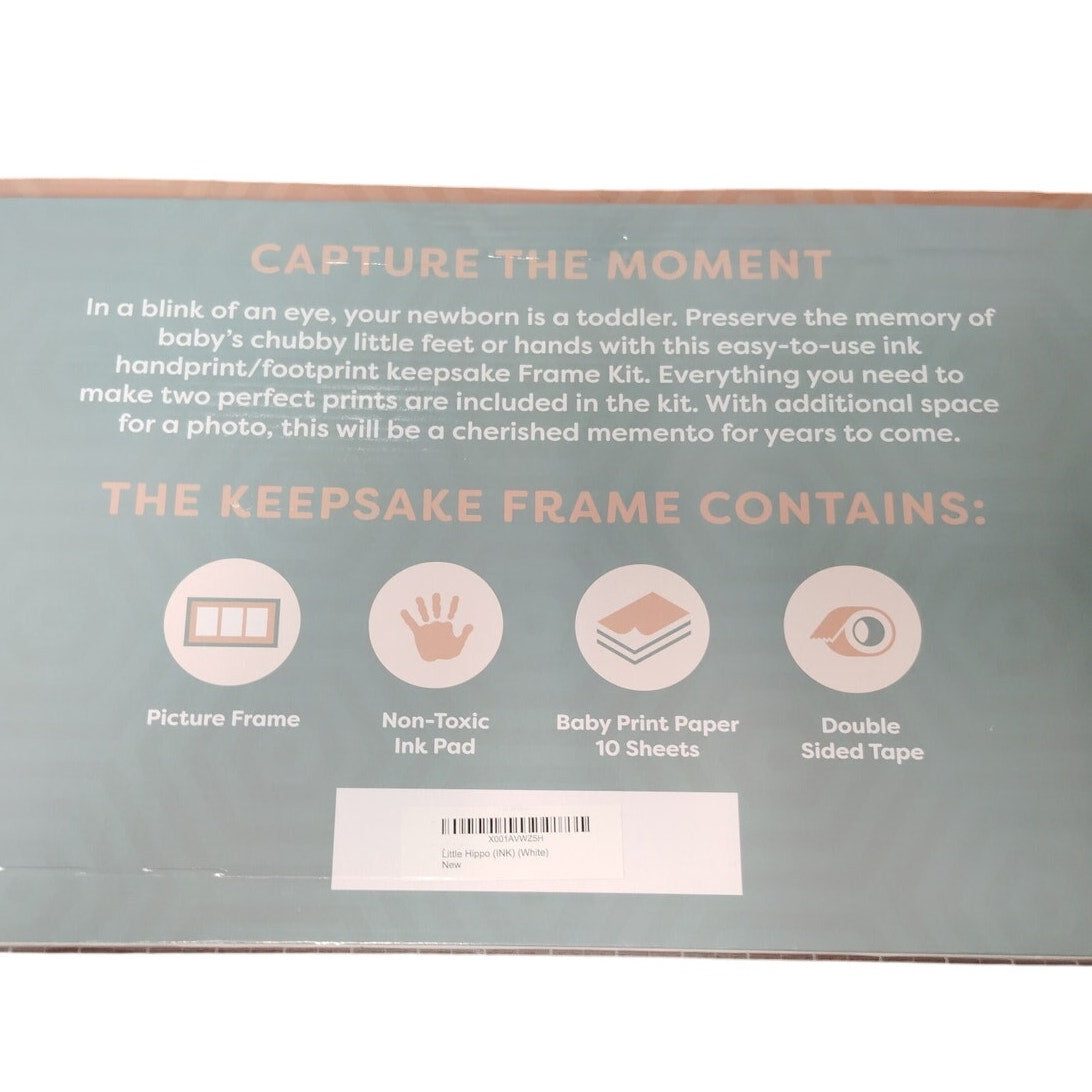 Little Hippo Ink Keepsake Frame Kit 2 Ink Print Openings & 1 Photo Opening White