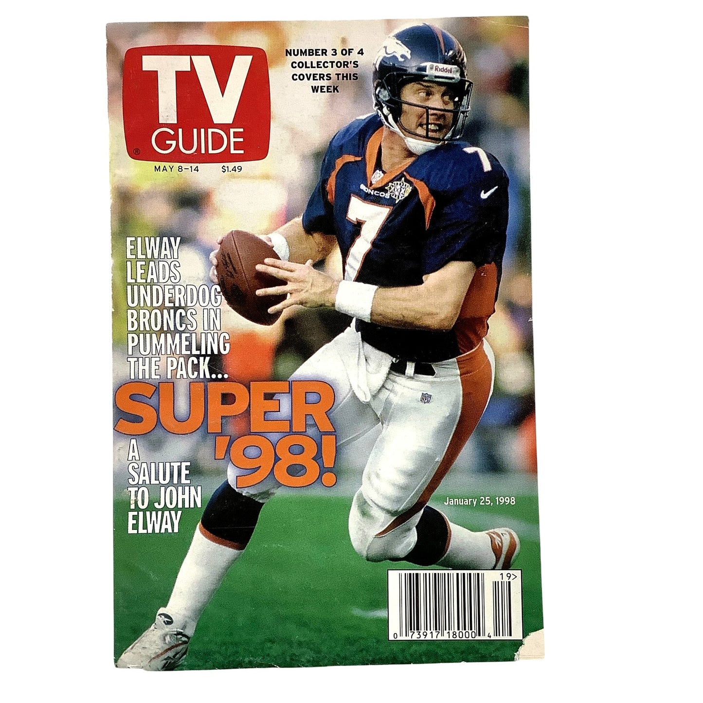 Lot/4, May 8, 1999 Collectible TV Guide- John Elway, Interview by Terry Bradshaw
