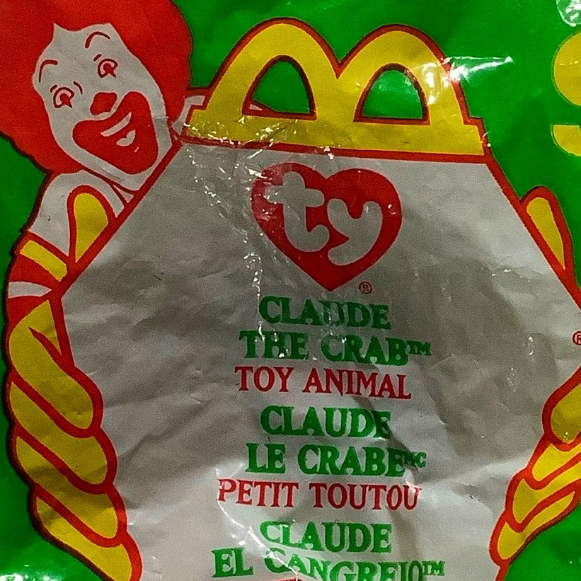 TY Teenie Beanie Babies - Claude the Crab, McDonald's 1999 Happy Meal Toy, NIP