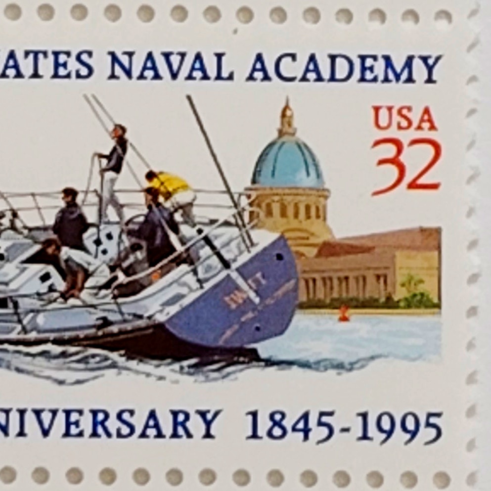 Strip of 4 – 1995 USA 32¢ U.S. Naval Academy MNH Scott 3001 Plate Block