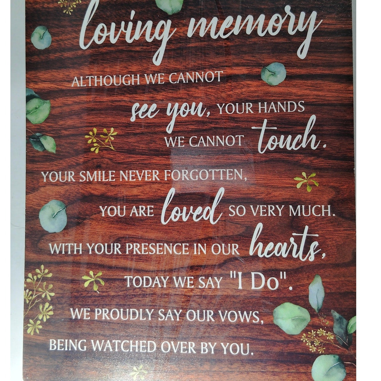 Chunful In Loving Memory Wedding Sign – Memorial Table Sign, 8.3"x11"