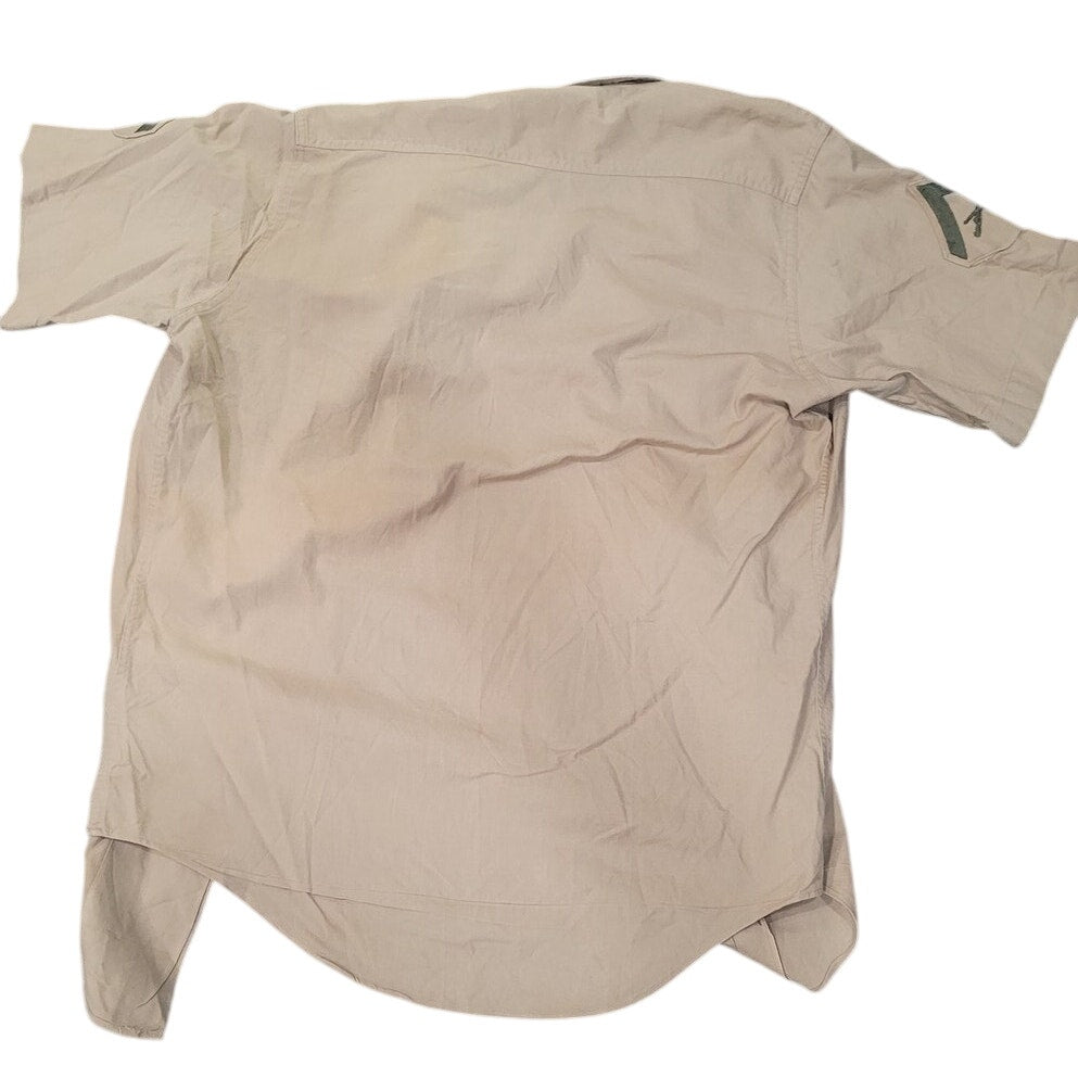 Korean War Era USMC Khaki Cotton Short Sleeve Shirt – Size Small
