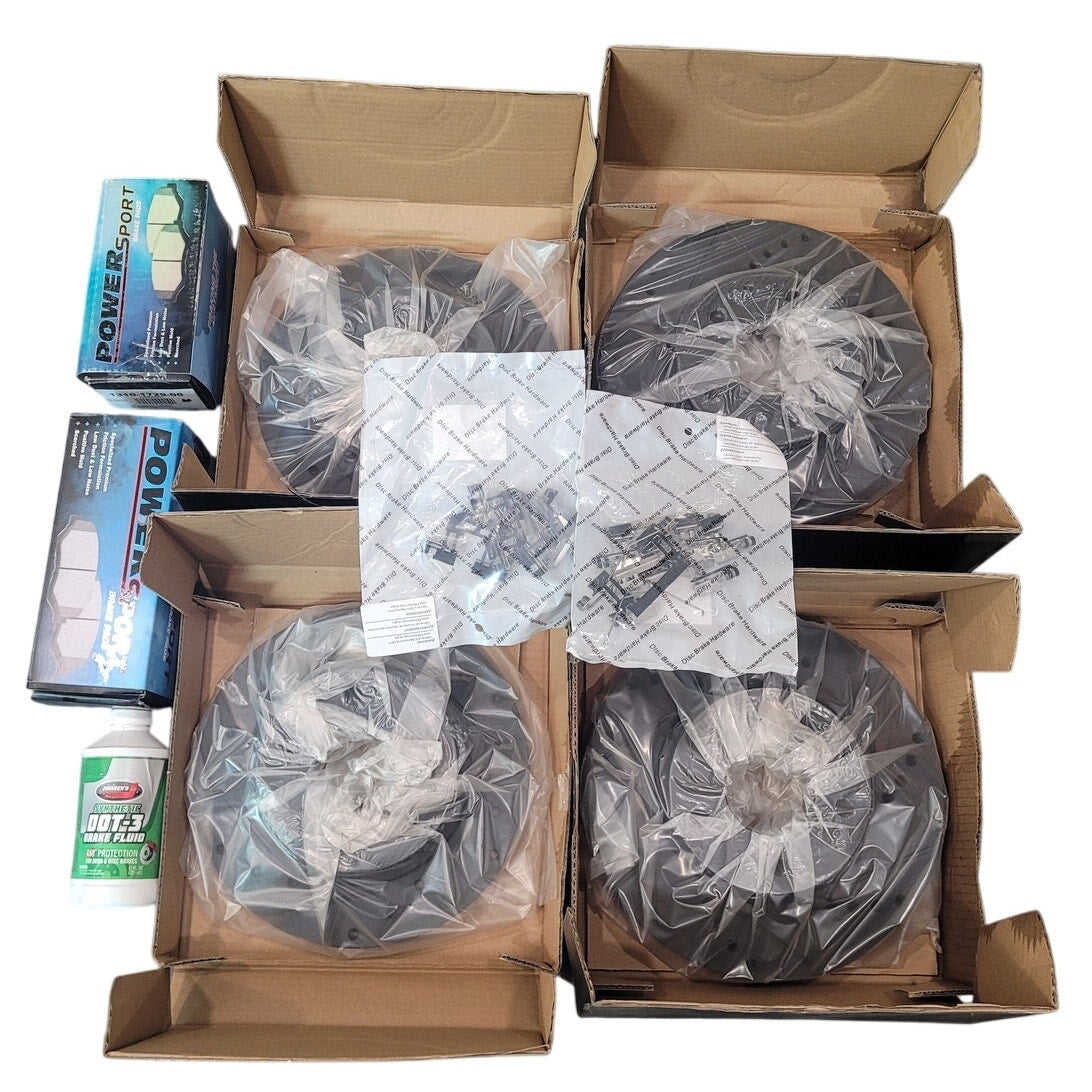 Power Sport Front & Rear Brakes and Rotors Kit fits 2014-2016 Mazda 3 / Mazda 3 Sport Ceramic Pads