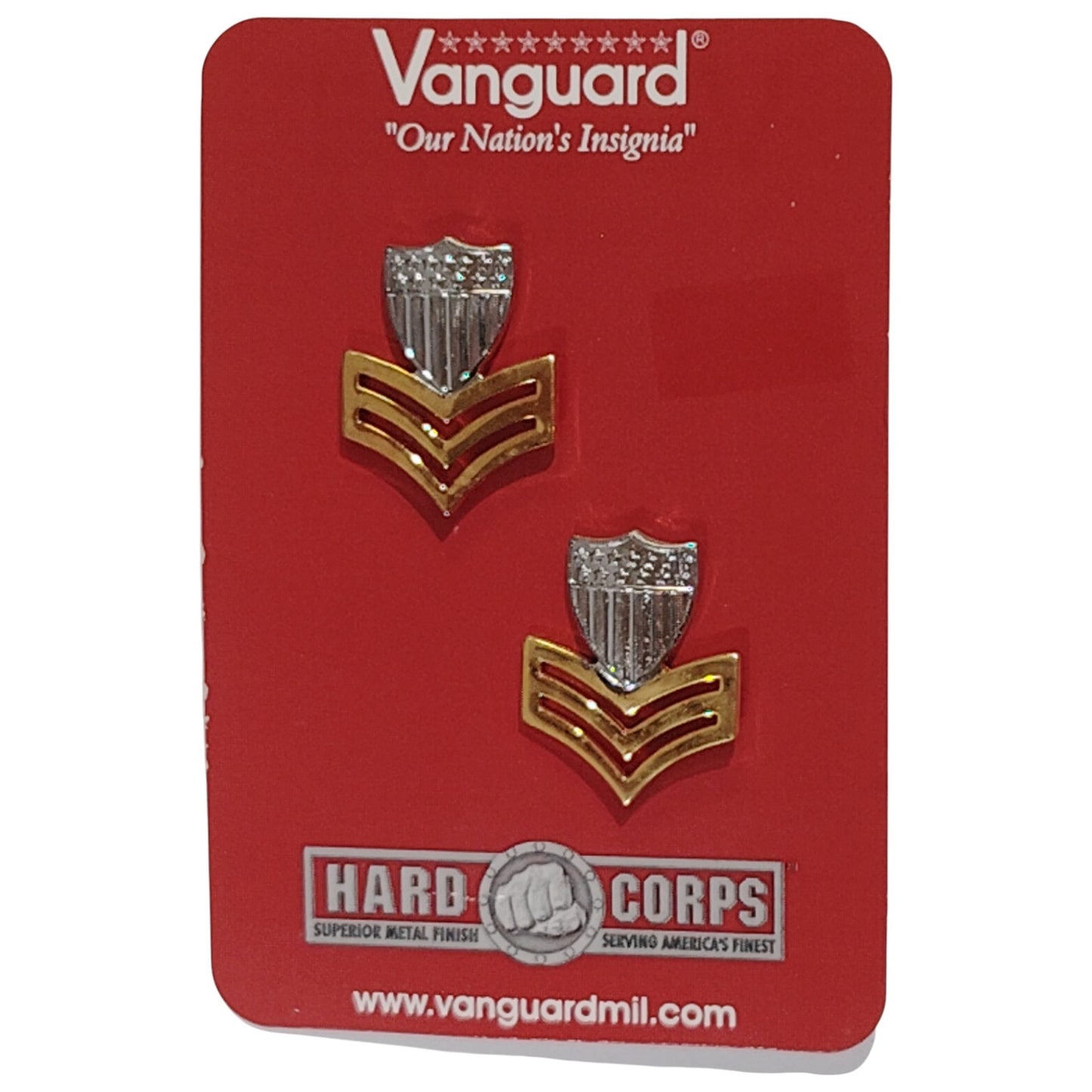 Vanguard Coast Guard Collar Devices, E6 Petty Officer, Metal Insignia – 1" x ¾"